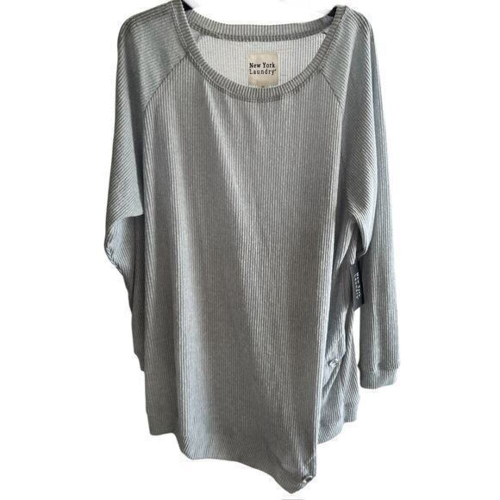 NEW YORK LAUNDRY Pastel blue silver button embellishment NWT Plus Sz 3X XXXL